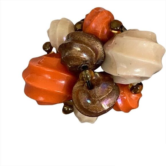 Vintage Austrian ab glass bead earrings clip - Picture 1 of 8